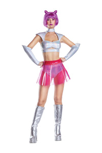 Dreamgirl Alien Silver Futuristic Women’s Costume – Sci-Fi Space Outfit Costume Dreamgirl 