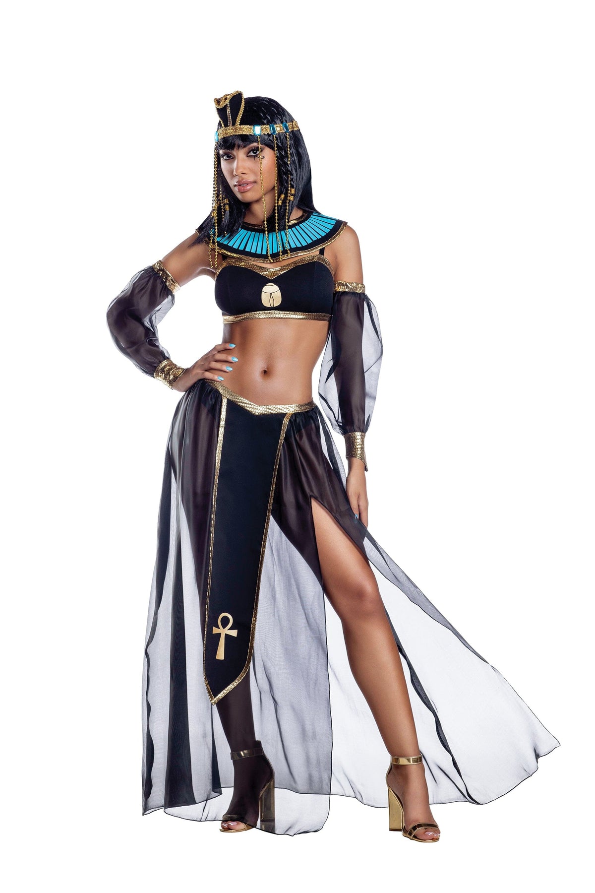 Dreamgirl Cleopatra Black and Gold Trim Women’s Costume – Egyptian Queen Outfit Dreamgirl 