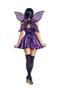 Dreamgirl Dark Fairy Bodysuit with Peplum Detail & Wings Women’s Costume – Gothic Fantasy Outfit Costume Dreamgirl 