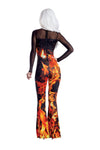 Dreamgirl Flame Jumpsuit with Mesh Neckline Women’s Costume – Fiery Halloween Outfit Costume Dreamgirl 