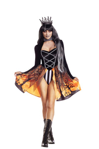 Dreamgirl Halloween Queen Bodysuit with Attached Skirt & Crown Women’s Costume Costume Dreamgirl 