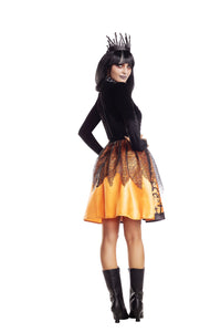 Dreamgirl Halloween Queen Bodysuit with Attached Skirt & Crown Women’s Costume Costume Dreamgirl 