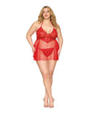 Dreamgirl Plus Size Babydoll & G-String Diamond Lingerie Dreamgirl 