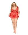 Dreamgirl Plus Size Babydoll & G-String Lingerie Dreamgirl 