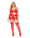 Dreamgirl Plus Size Garter Slip & G-String Diamond Lingerie Dreamgirl 