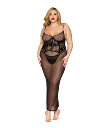 Dreamgirl Plus Size Midi Garter Chemise & G-String Lingerie Dreamgirl 