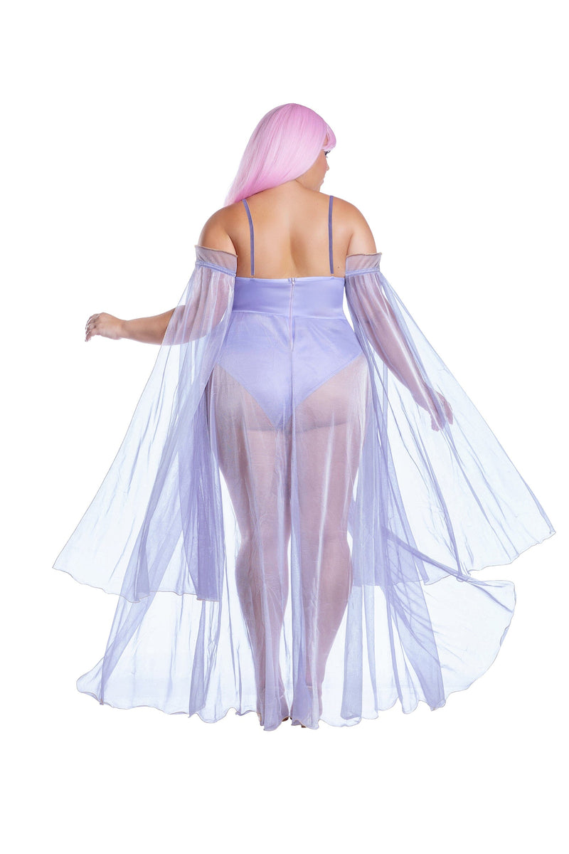 Dreamgirl Plus Size Moonlit Goddess Bodysuit with Sequin and Sheer Skirt Women’s Costume – Fantasy Outfit Costume Dreamgirl 