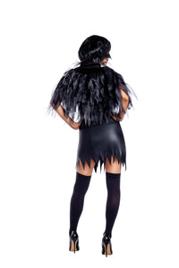 Dreamgirl Raven Mask Slip Dress and Cape Women’s Costume – Dark Fantasy Outfit Costume Dreamgirl 