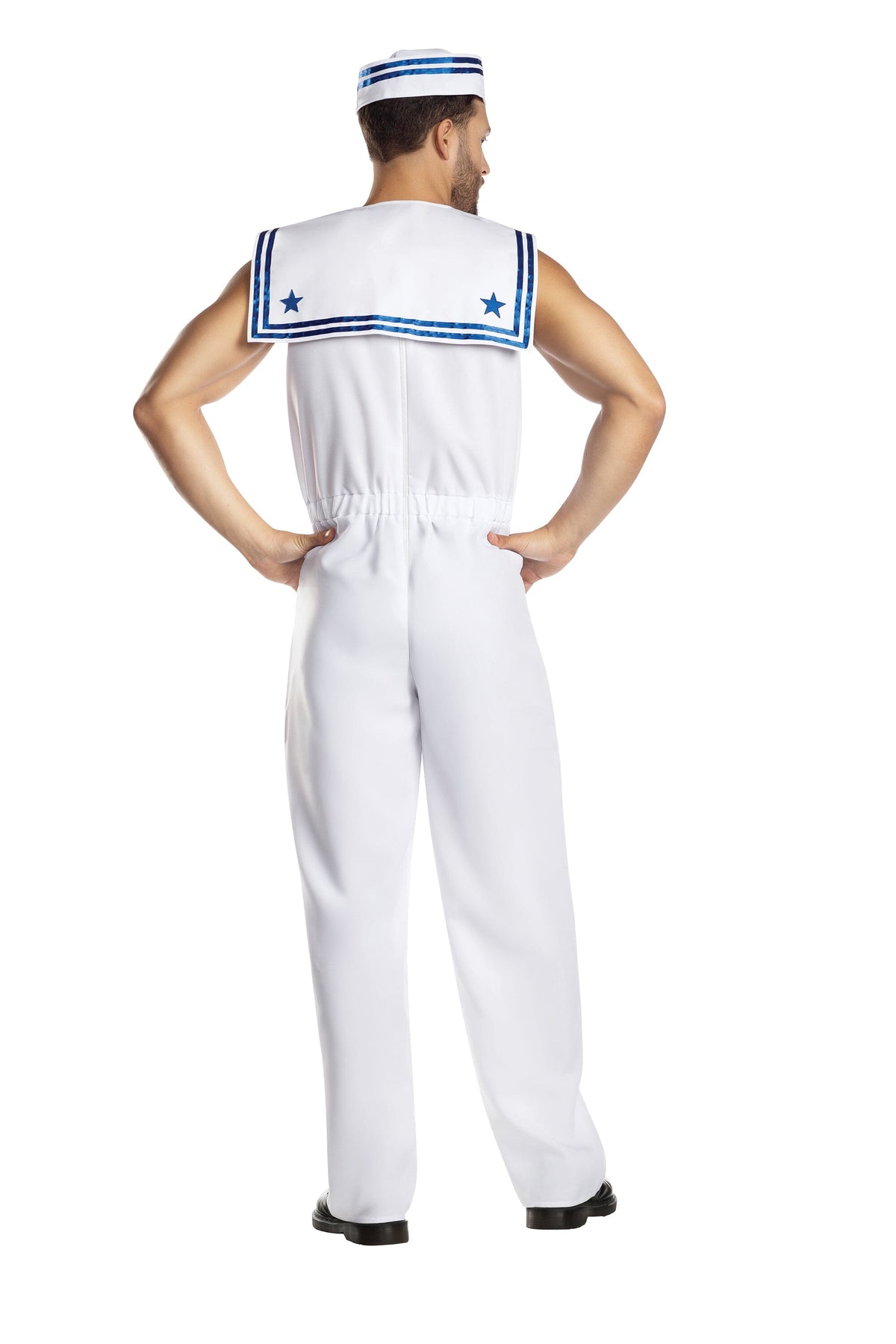 Dreamguy Sailor Sleeveless Jumpsuit Men’s Costume – Poly Poplin Nautical Outfit Costume Dreamgirl 