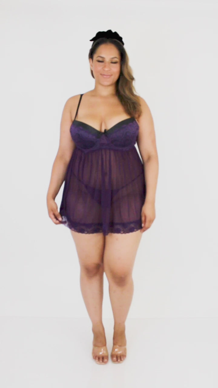 Babydoll Lingerie for Women Naughty Sexy Hot Plus Size with Push