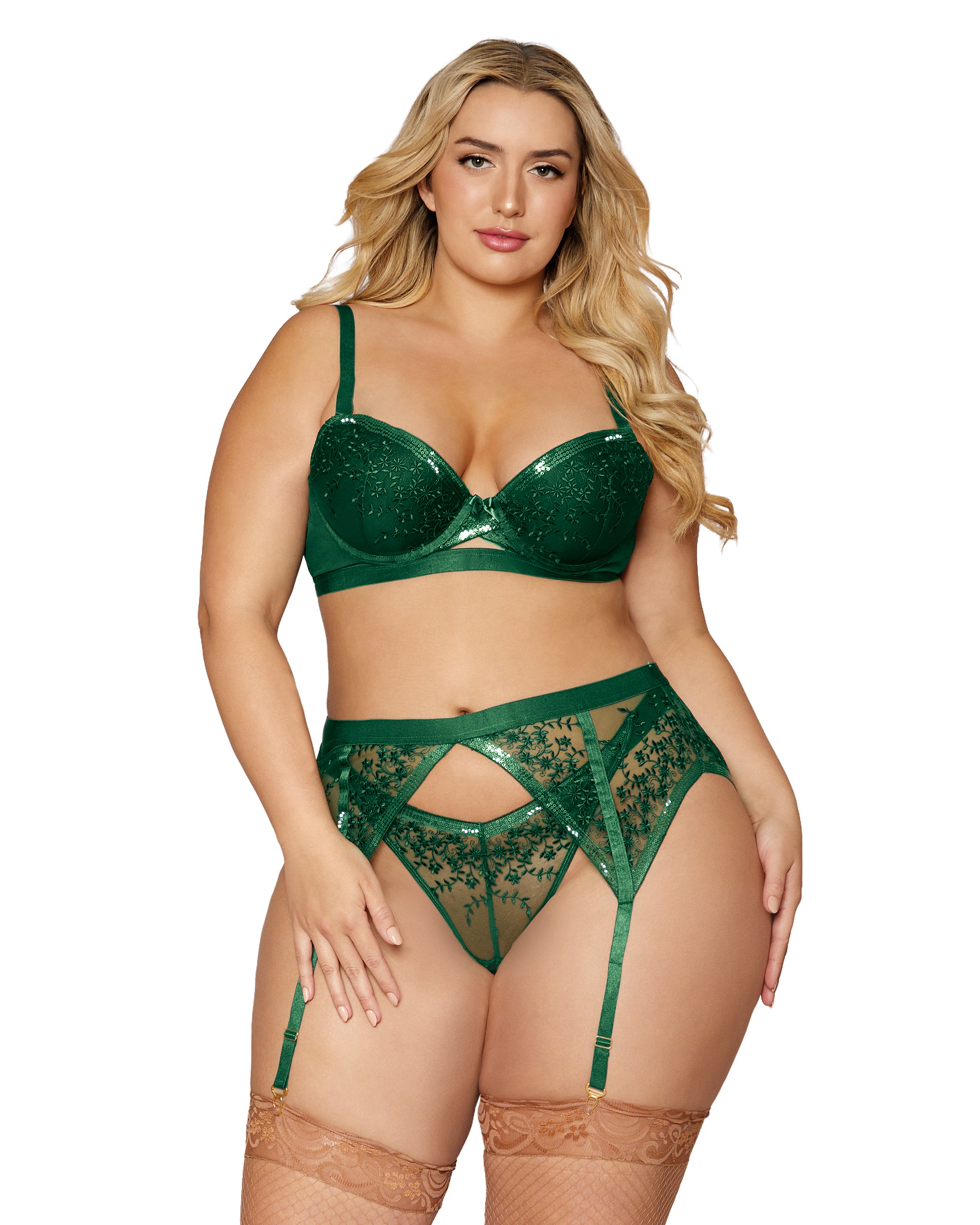 Lingerie For Women Plus Size Fashion Color Matching Bra Embroidery